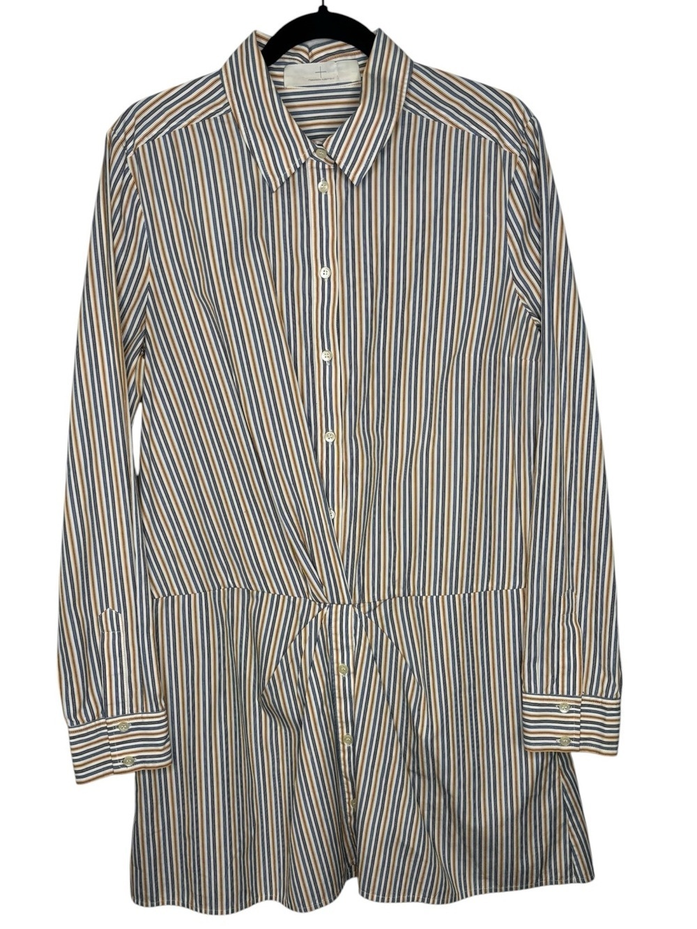 Thakoon Addition Striped Shirt Dress Size 10 Cotton Long Sleeve Preppy